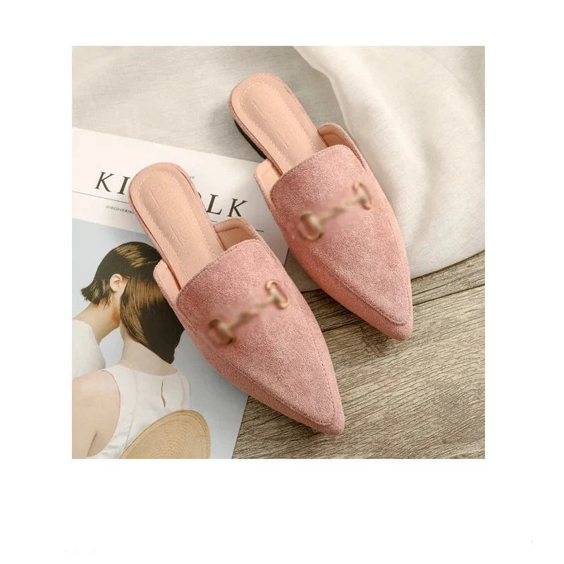 Flat autumn mules for women 