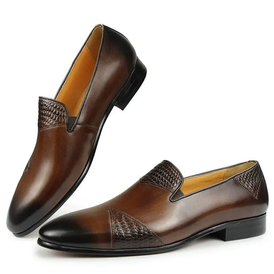 Handmade leather dress loafers 