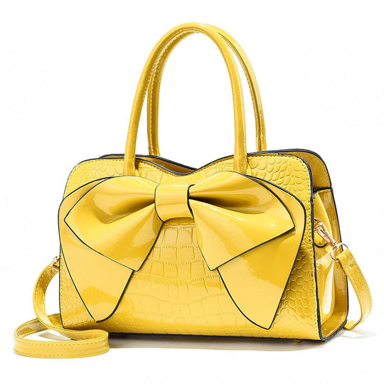 Crocodile Pattern Bow Tote Bag for Women