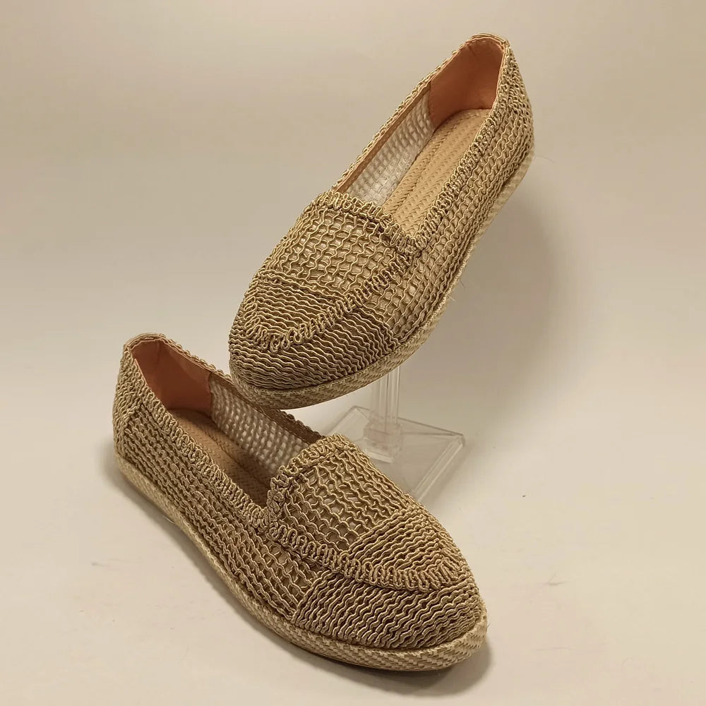 Espadrilles aus Spitze in Uni-Farbe