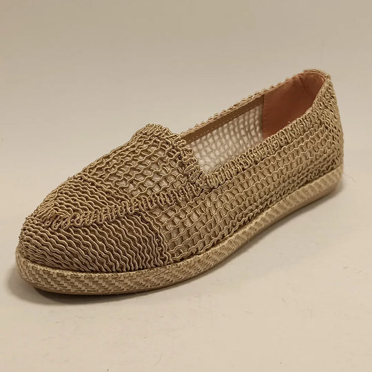 Espadrilles aus Spitze in Uni-Farbe