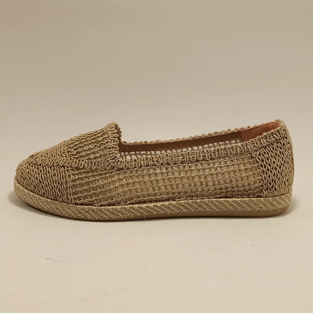 Espadrilles aus Spitze in Uni-Farbe