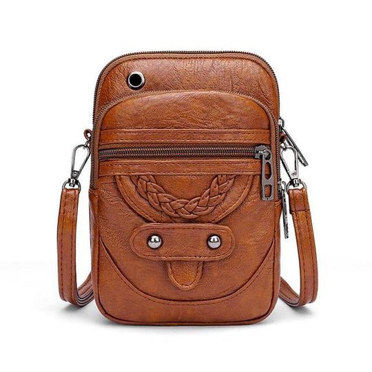 Crossbody-Tasche aus Leder im Vintage-Stil