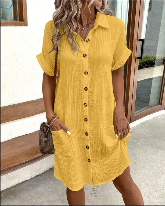 Elegant button-down polo dress