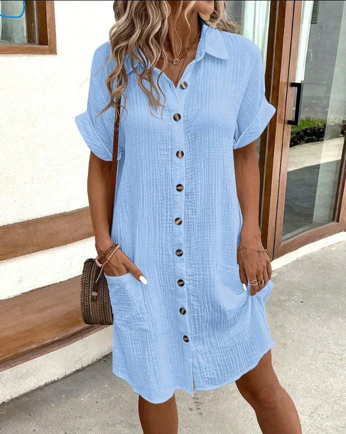 Elegant button-down polo dress