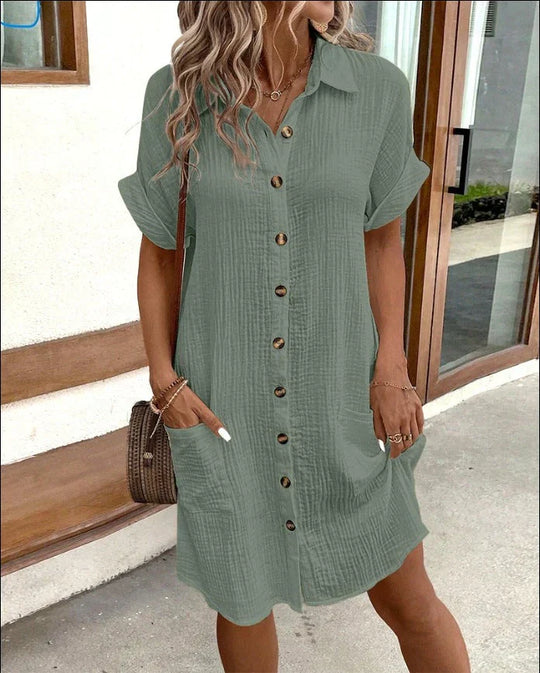 Elegant button-down polo dress