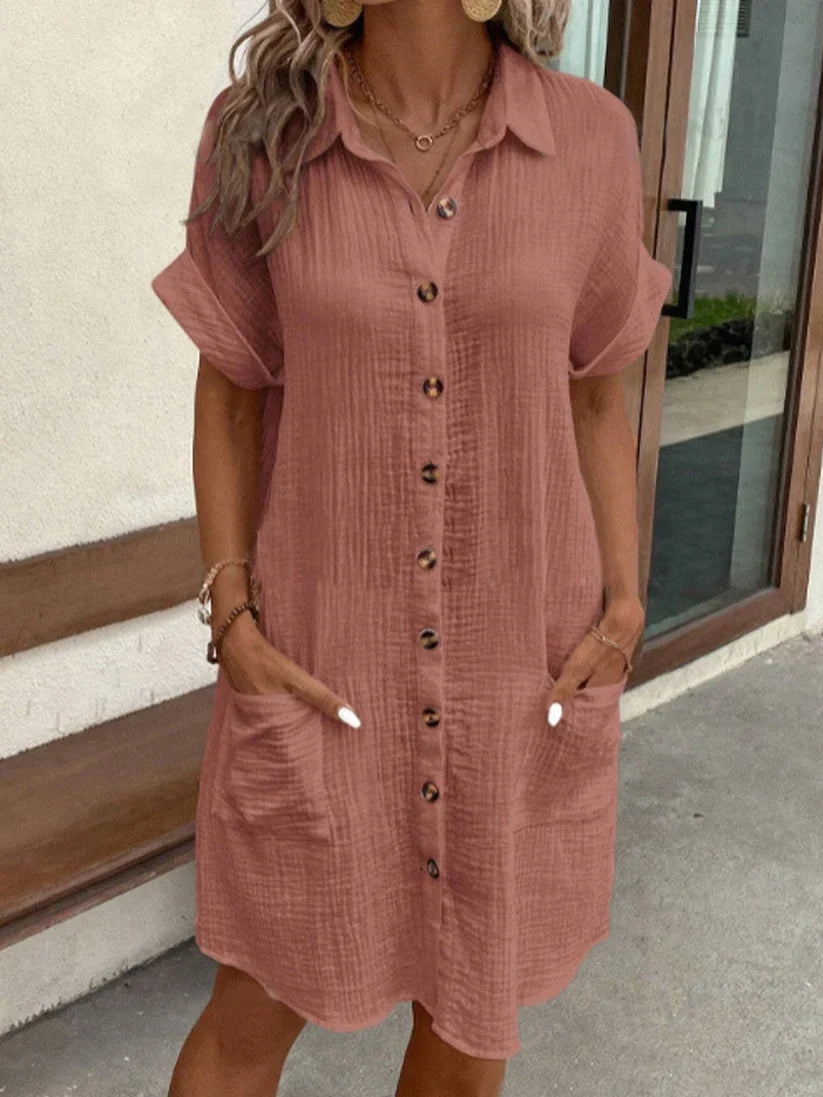 Elegant button-down polo dress