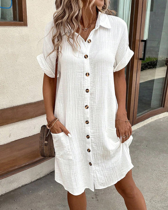 Elegant button-down polo dress