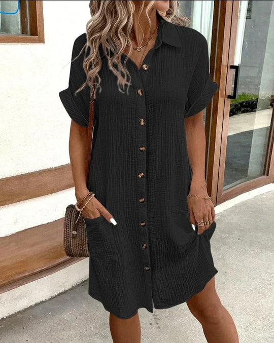 Elegant button-down polo dress