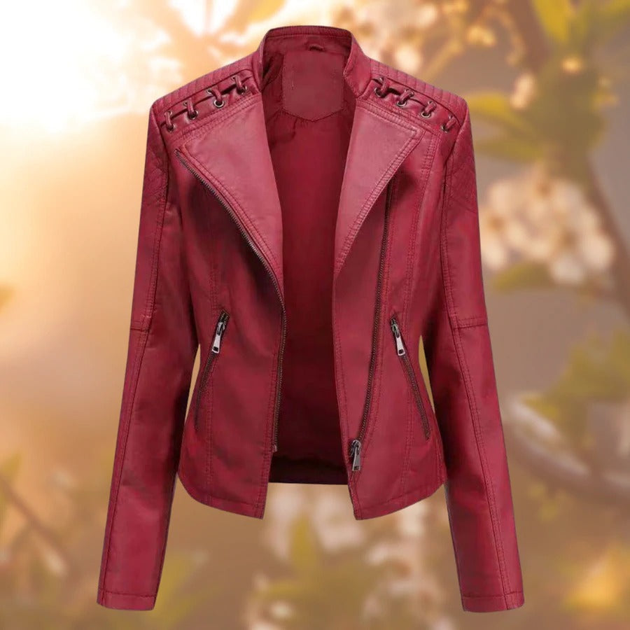 leather motorcycle jacket for women