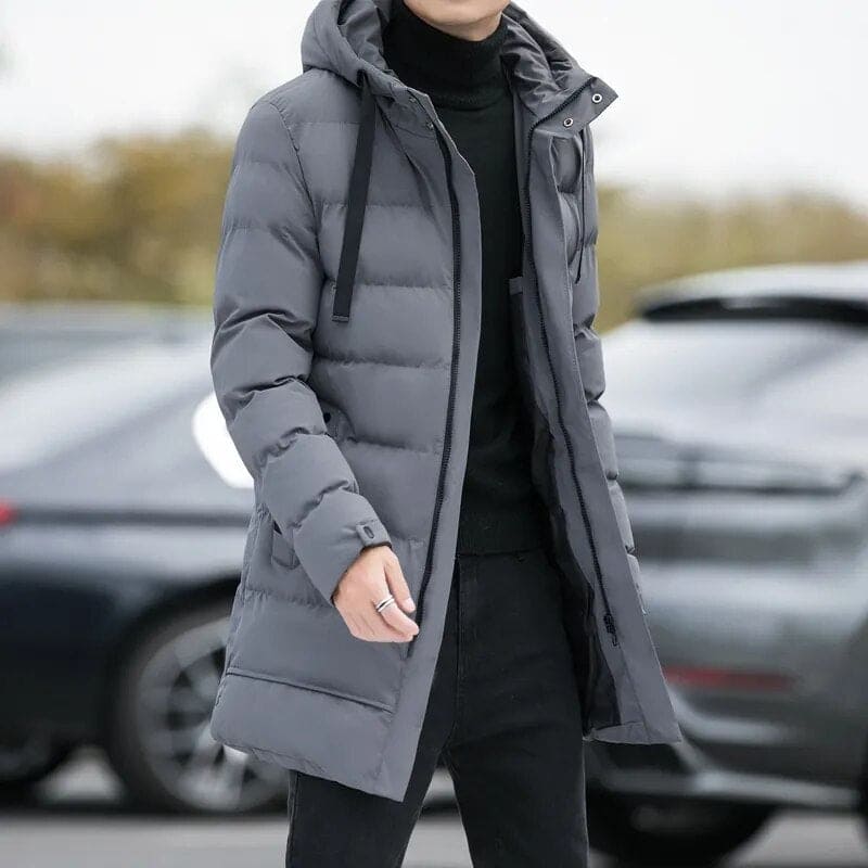 Quilted Long Coat for Men