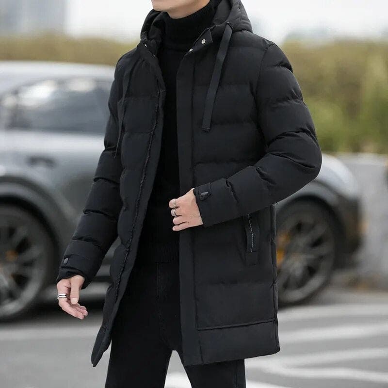 Quilted Long Coat for Men