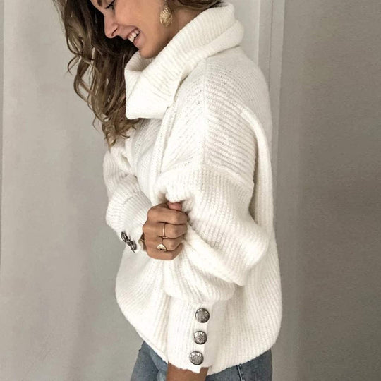 Soft warm turtleneck sweater for women