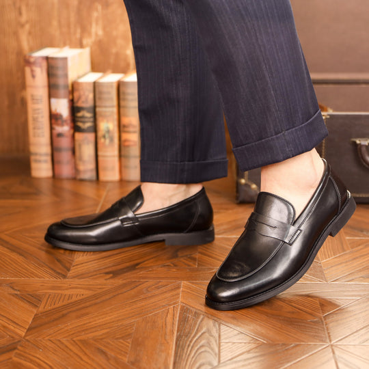 Men's Penny Shoes made of split cow leather