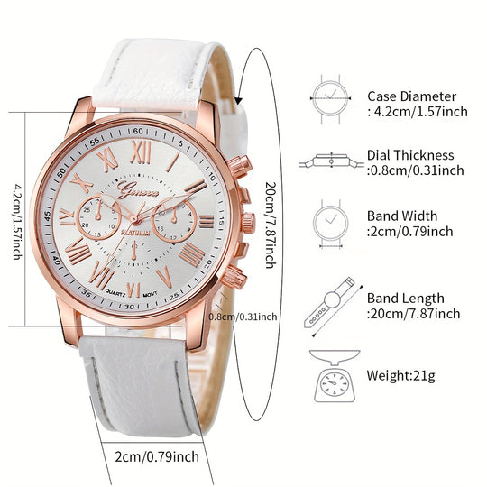 3-piece fashionable Roman round quartz watches