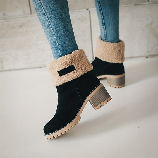 Plush-lined women's ankle boots