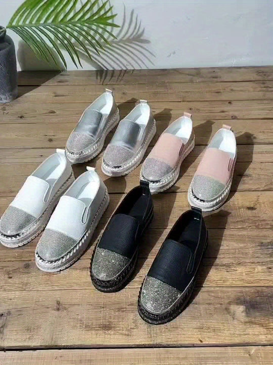 Women's Rhinestone Platform Loafers