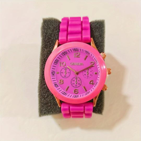 sports watch with triple dial made of silicone