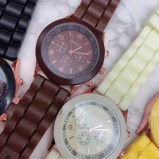 sports watch with triple dial made of silicone