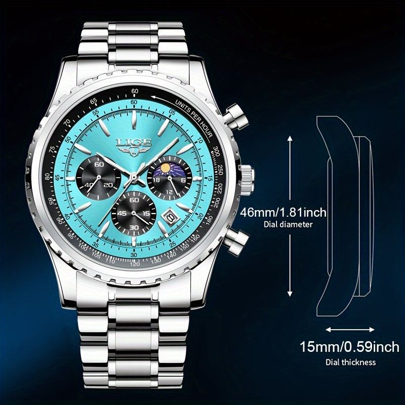 luxury quartz chronograph sports watch