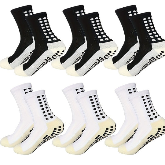 Non-Slip Football Socks for Men (4/5/6 Pairs)