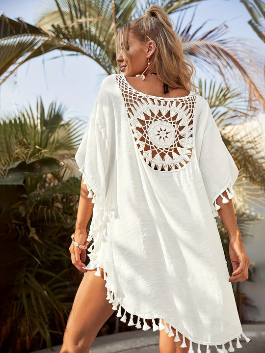 Bohemian Crochet Tassel Cover-Up für Frauen