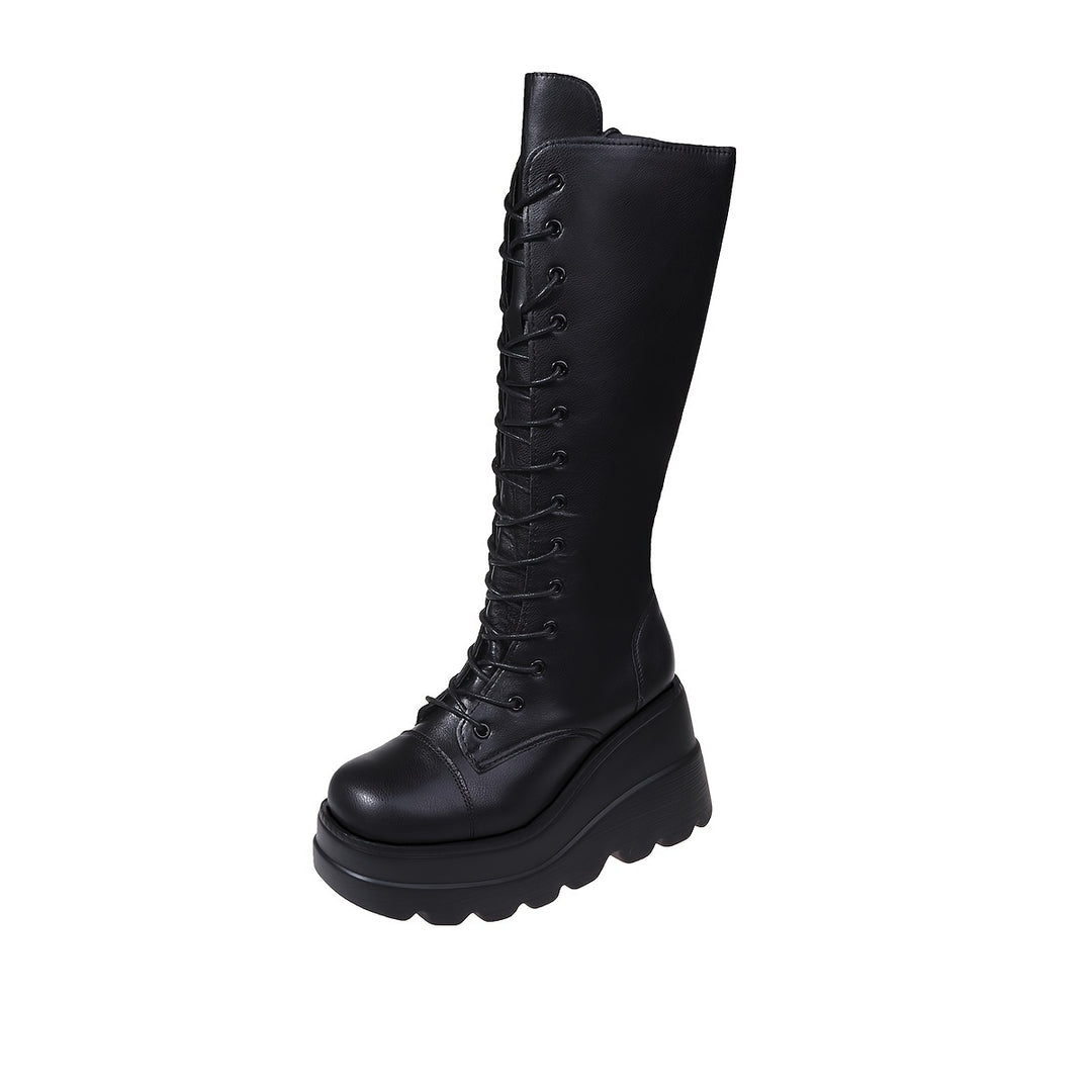 platform wedge boots for women