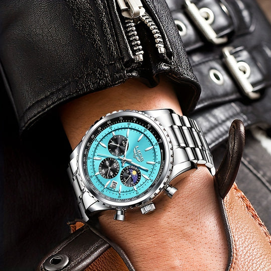 luxury quartz chronograph sports watch