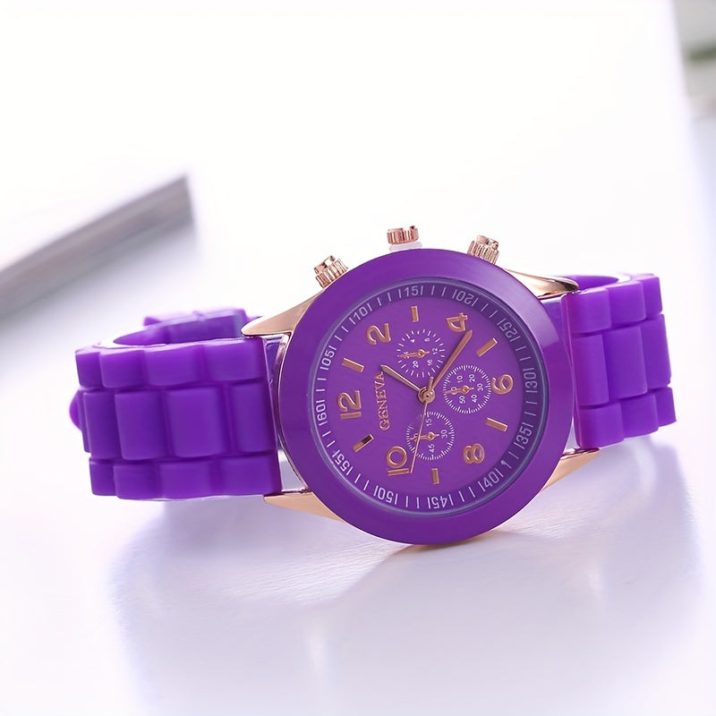 sports watch with triple dial made of silicone