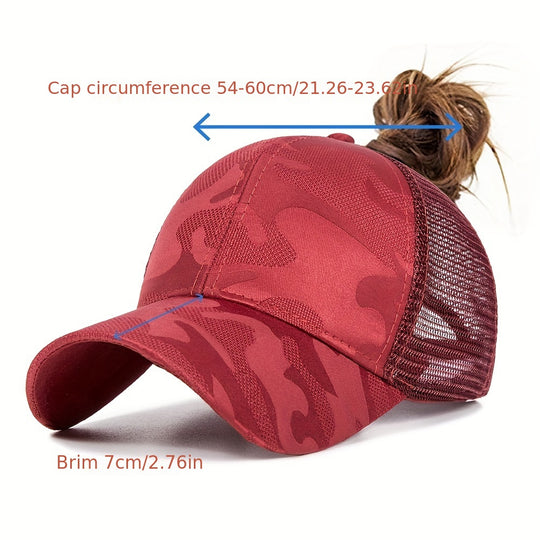 Women's Camouflage Ponytail Baseball Cap