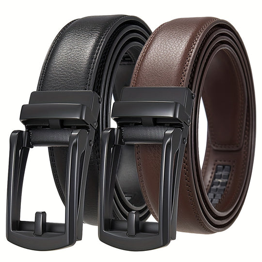 Genuine Leather Automatic Buckle Belt for Men