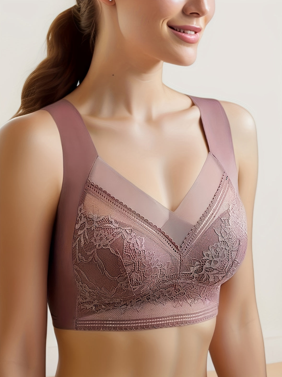 4 Stück Floraler Spitzen-Bralette