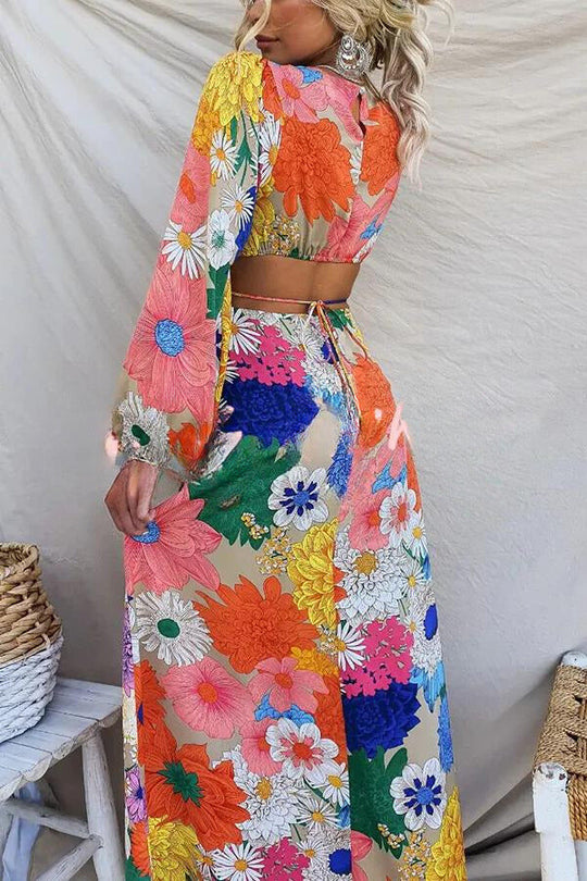 Long floral boho dress