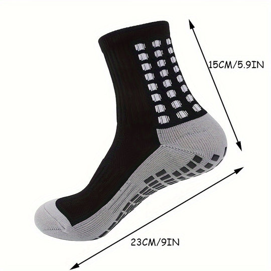 Non-Slip Football Socks for Men (4/5/6 Pairs)