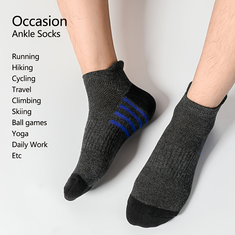 Casual Striped Sports Socks for Men (12 Pairs)