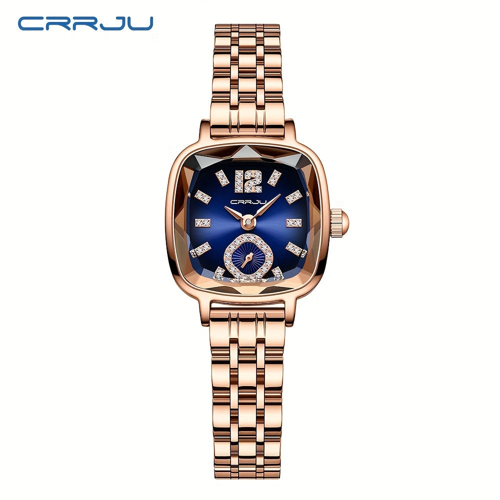 Luxurious quartz ladies watch with rhinestones