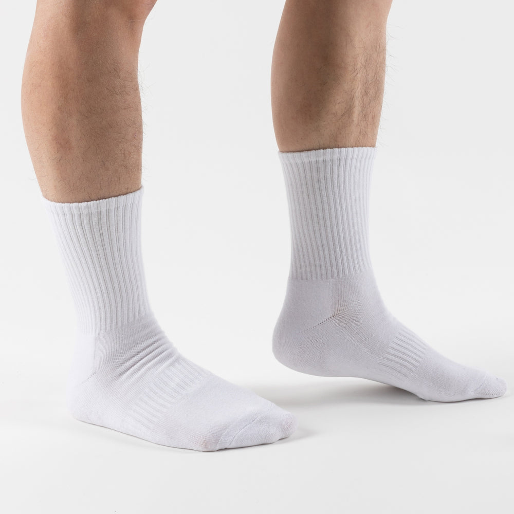 Men's Solid Cotton Short Crew Socks (6 Pairs)