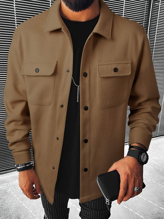 Men's Casual Jacket with Flap Pocket