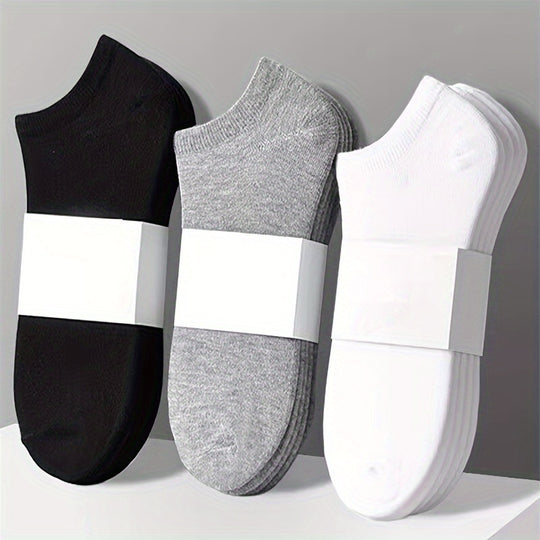 Kurze Sportbootsocken für Männer in festen Farben (10 Paar)