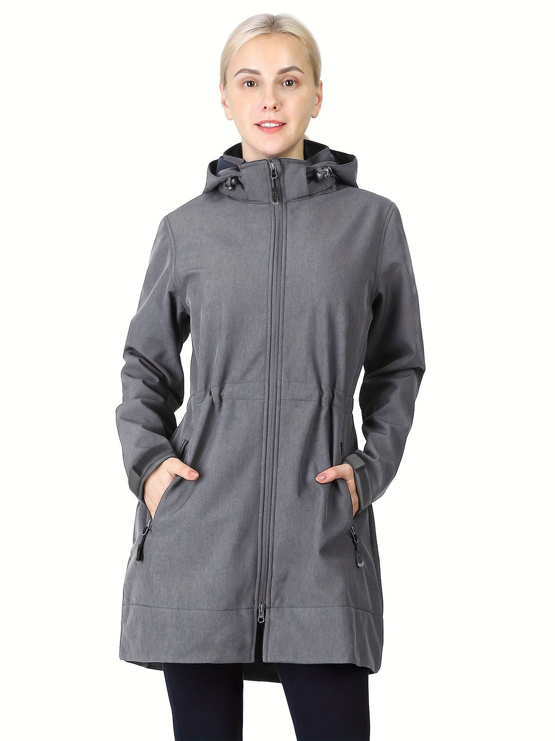 Long softshell jacket for women