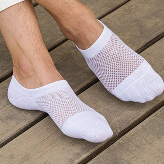 Solid Pointelle Socks for Men (3 Pairs)