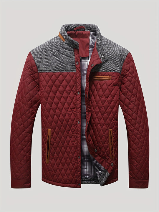 Windproof jacket with argyle pattern