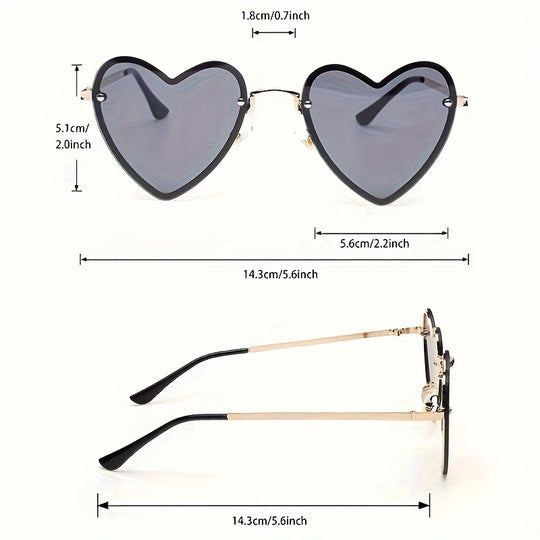 Heart-shaped sunglasses for women