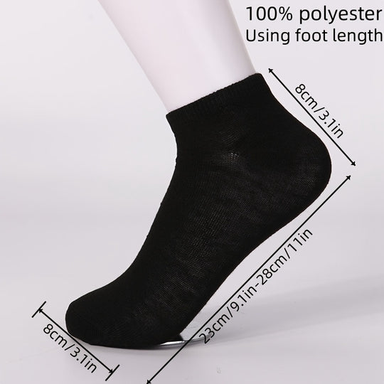 Unisex Casual Solid Color Boat Socks (10/20 Pairs)