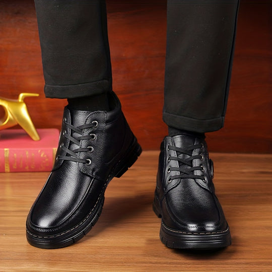 Casual leather ankle boots for men