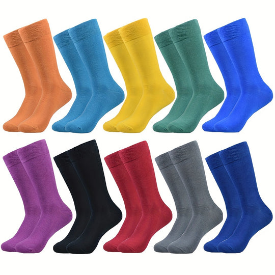 Colorful Novelty Crew Socks for Men (10 Pairs)