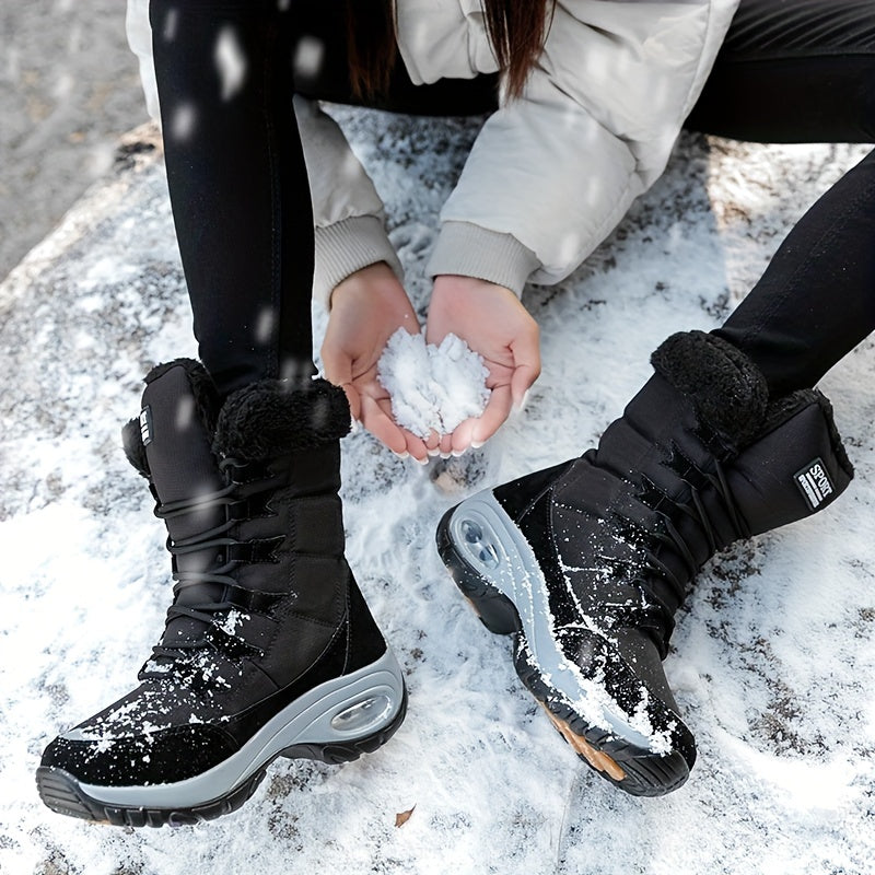 Lace-up thermal snow boots for women