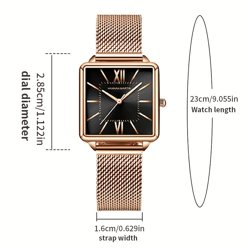 Luxury Square Pointer Quartz Ladies Watch