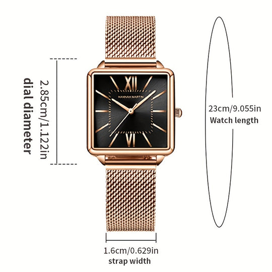 Luxury Square Pointer Quartz Ladies Watch