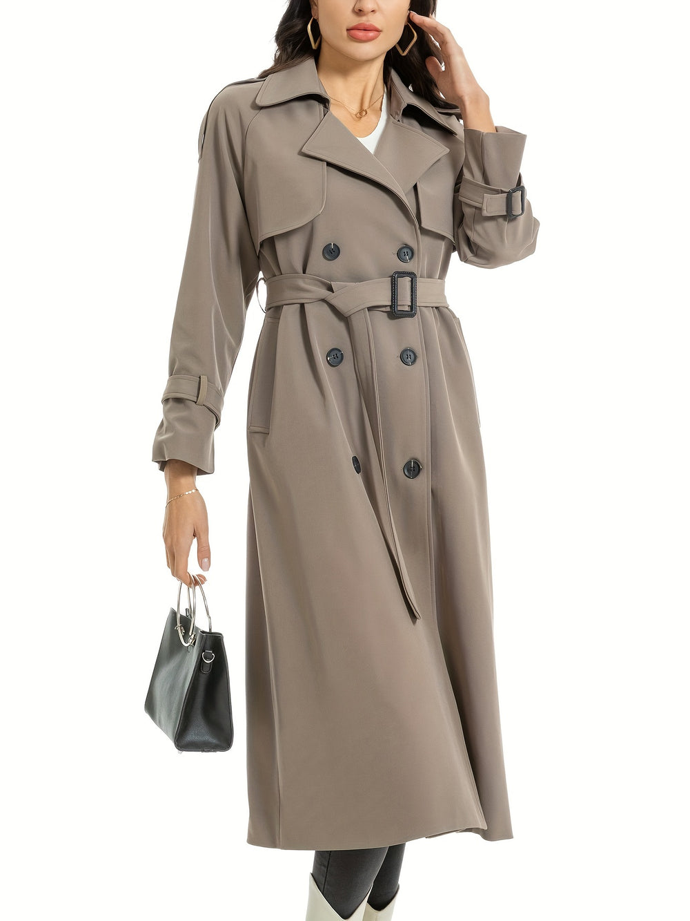 Damen Trenchcoat mit doppeltem Gürtel